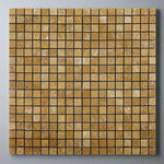 5/8 X 5/8 Gold / Yellow Travertine Tumbled Mosaic Tile-Travertine Mosaic-American Tile Depot