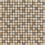 5/8 X 5/8 Mixed Travertine Tumbled Mosaic Tile-Travertine Mosaic-American Tile Depot