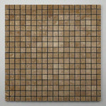 5/8 X 5/8 Noce Travertine Tumbled Mosaic Tile-Travertine Mosaic-American Tile Depot