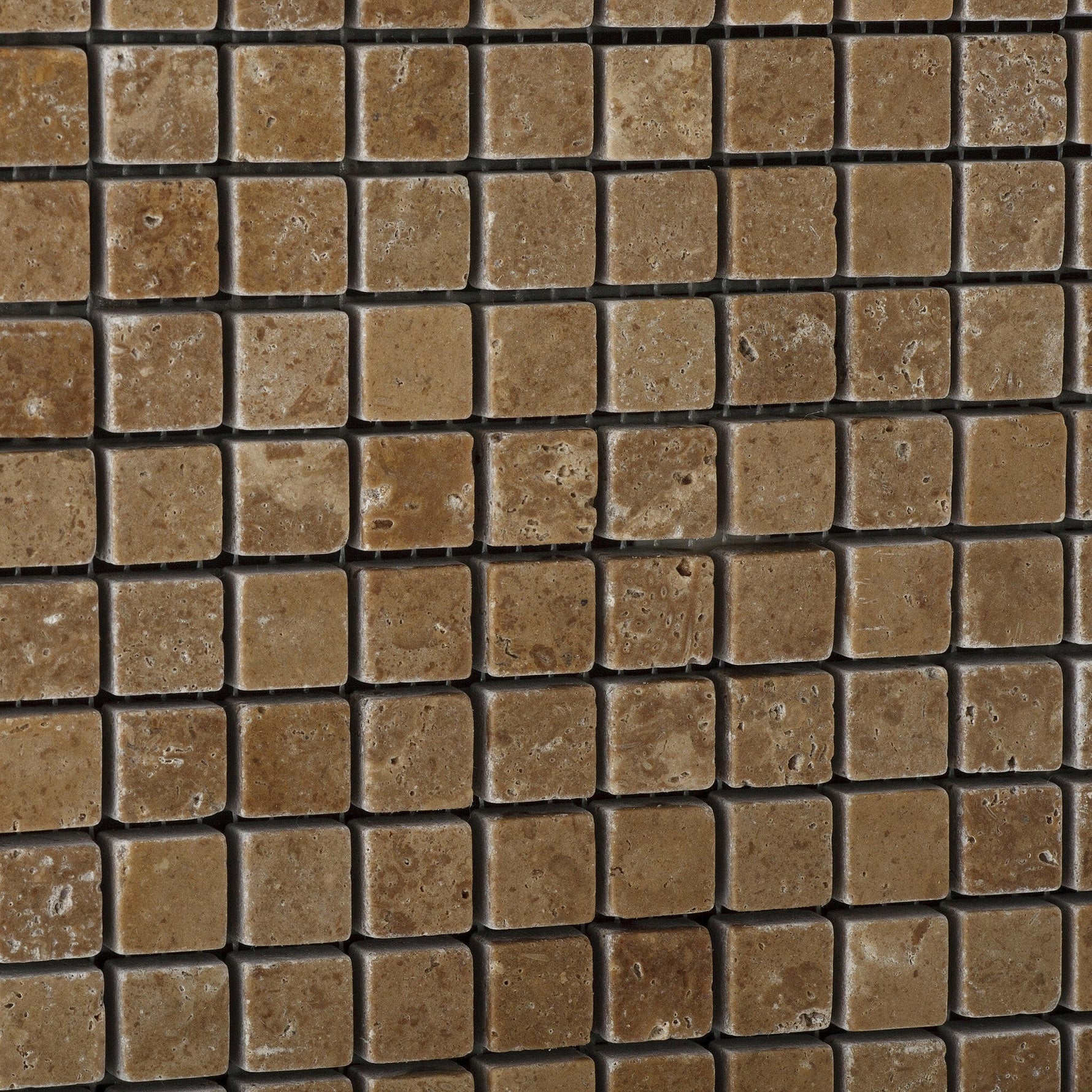 5/8 X 5/8 Noce Travertine Tumbled Mosaic Tile-Travertine Mosaic-American Tile Depot