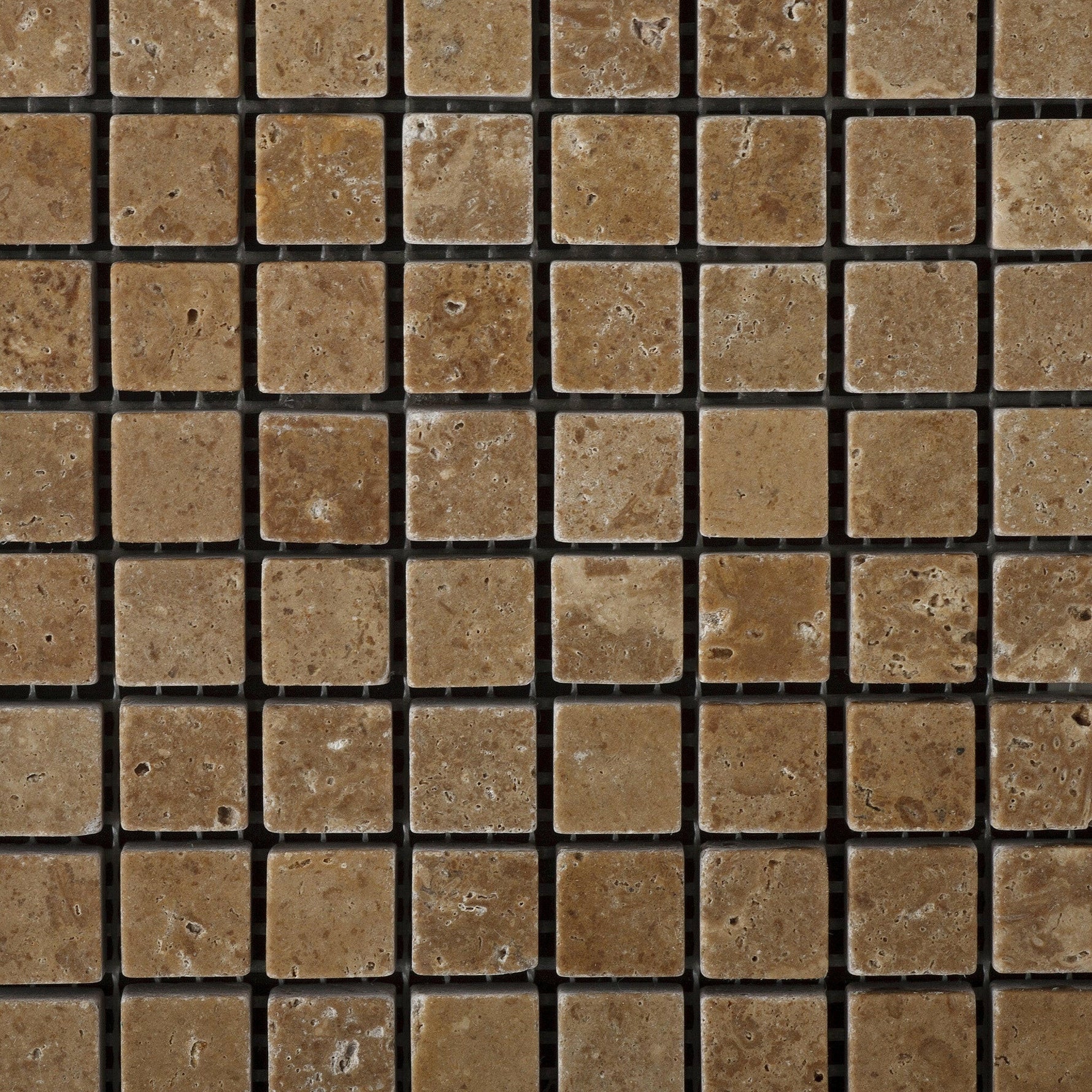 5/8 X 5/8 Noce Travertine Tumbled Mosaic Tile-Travertine Mosaic-American Tile Depot