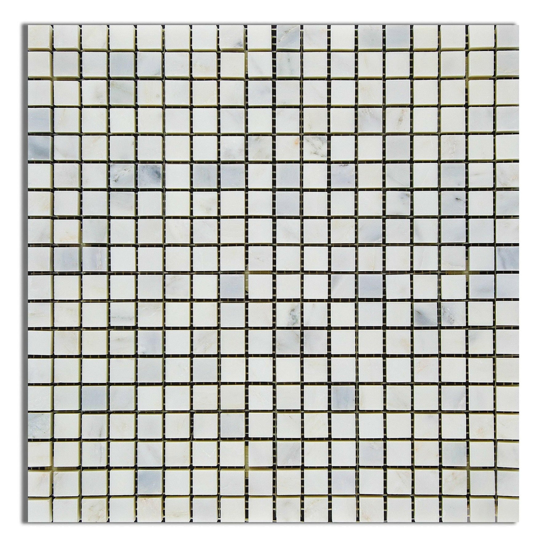 5/8 X 5/8 Oriental White / Asian Statuary Marble Honed Mosaic Tile-Marble Mosaic-American Tile Depot