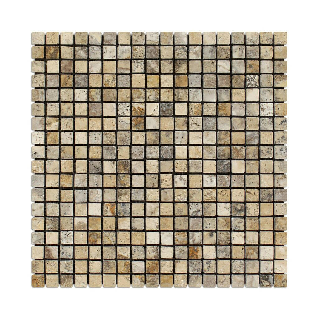 5/8 X 5/8 Philadelphia Travertine Tumbled Mosaic Tile-Travertine Mosaic-American Tile Depot