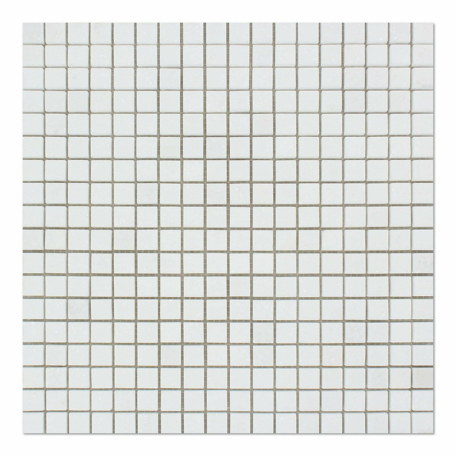 5/8 X 5/8 Thassos White Marble Polished Mosaic Tile-Marble Mosaic-American Tile Depot