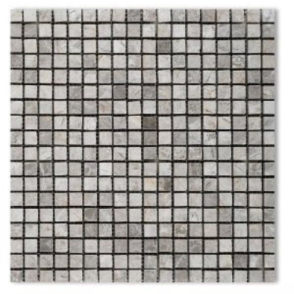 5/8 X 5/8 Tundra Gray (Atlantic Gray) Marble Honed Mosaic Tile-Marble Mosaic-American Tile Depot