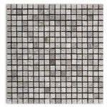 5/8 X 5/8 Tundra Gray (Atlantic Gray) Marble Honed Mosaic Tile-Marble Mosaic-American Tile Depot