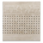 Crema Marfil Marble Polished Basketweave Mosaic Tile w/ Emperador Dark Dots