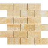 2 X 4 Honey Onyx Polished Brick Mosaic Tile