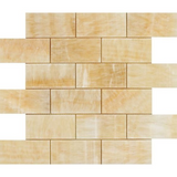 2 X 4 Honey Onyx Polished Brick Mosaic Tile