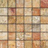 2 X 2 Scabos Travertine Polished Mosaic Tile