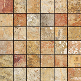 2 X 2 Scabos Travertine Polished Mosaic Tile