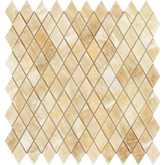 Honey Onyx Polished 1'' Diamond Mosaic Tile-Onyx Mosaic-American Tile Depot