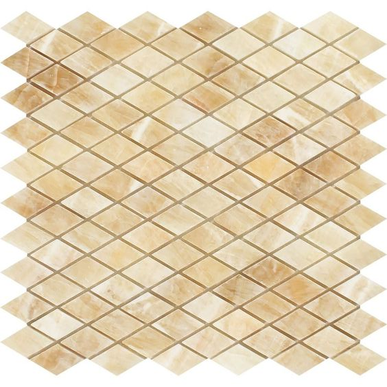 Honey Onyx Polished 1'' Diamond Mosaic Tile-Onyx Mosaic-American Tile Depot