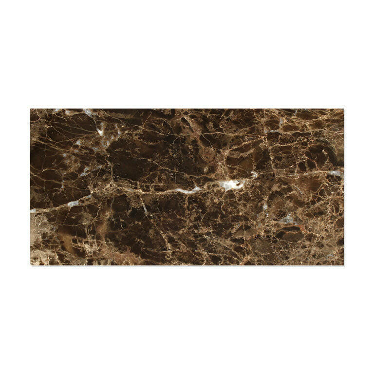 6 X 12 Emperador Dark Marble Polished Subway Brick Field Tile-Marble Tile-American Tile Depot