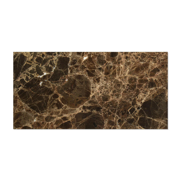 6 X 12 Emperador Dark Marble Polished Subway Brick Field Tile-Marble Tile-American Tile Depot