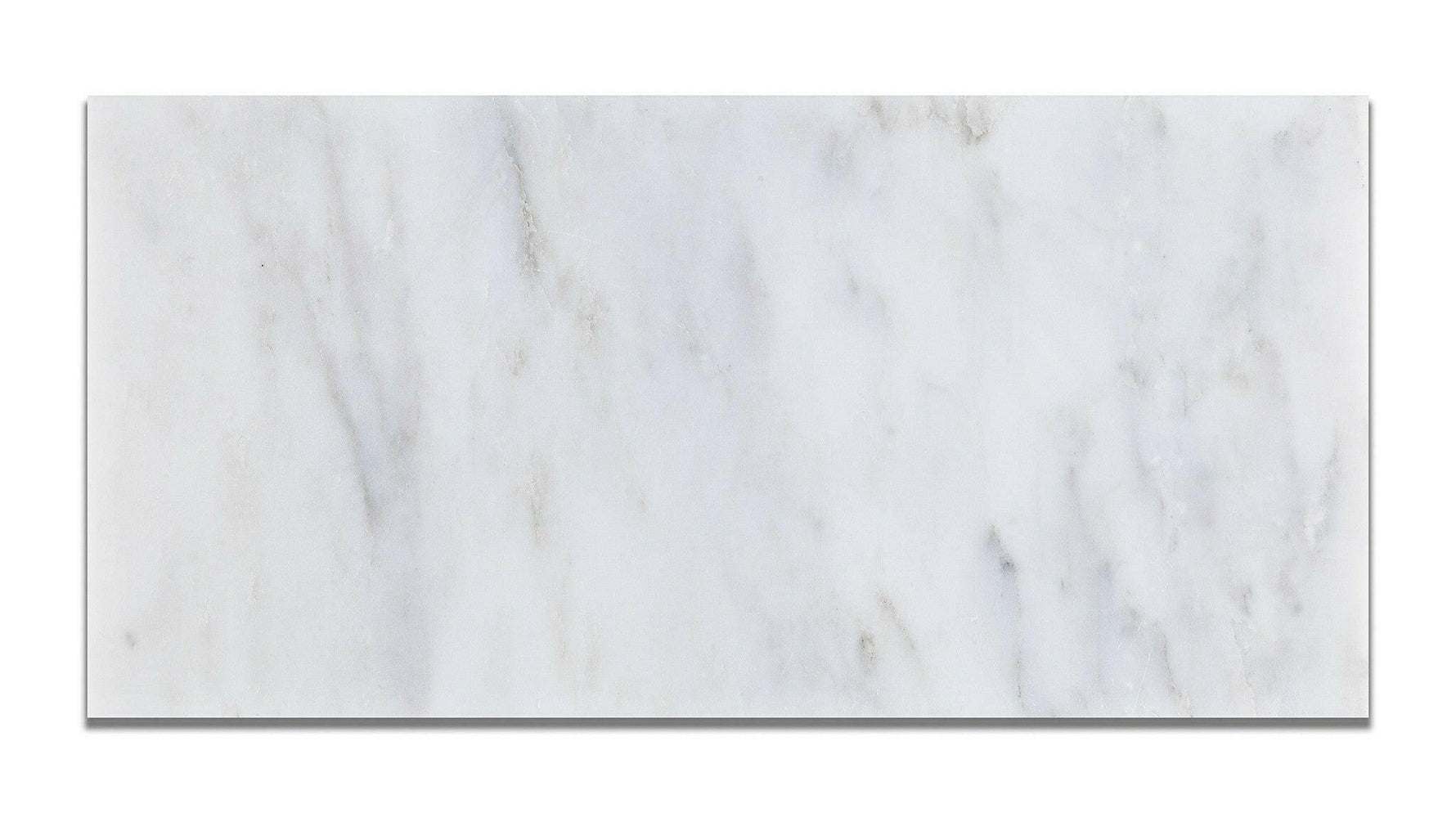 6 X 12 Oriental White / Asian Statuary Marble Honed Subway Brick Field Tile-Marble Tile-American Tile Depot