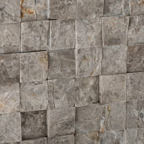 1 X 1 Tundra Gray (Atlantic Gray) Marble Split & Faced Mosaic Tile