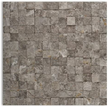 1 X 1 Tundra Gray (Atlantic Gray) Marble Split-Faced Mosaic Tile