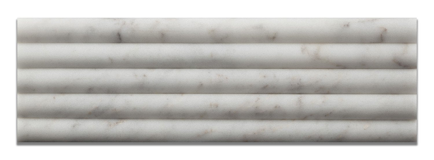 Bianco Venatino (Bianco Mare) Marble Polished 3/4 X 12 Bullnose Liner