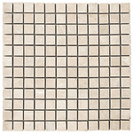 1 X 1 White Pearl / Botticino Marble Polished Mosaic Tile-Marble Mosaic-American Tile Depot