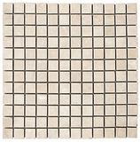 1 X 1 White Pearl / Botticino Marble Polished Mosaic Tile