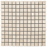 1 X 1 White Pearl / Botticino Marble Polished Mosaic Tile