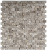 5/8 X 1 Tundra Gray (Atlantic Gray) Marble Split-Faced Mosaic Tile