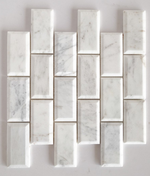 2 x 4 Bianco Venatino (Bianco Mare) Marble Polished & Beveled Brick Mosaic Tile-Marble Mosaic-American Tile Depot