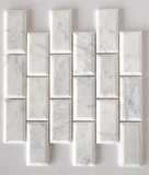 2 x 4 Bianco Venatino (Bianco Mare) Marble Honed & Beveled Brick Mosaic Tile