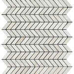 Calacatta Gold Marble Honed Mini Chevron Mosaic Tile-Marble Mosaic-American Tile Depot