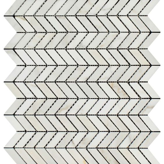 Calacatta Gold Marble Polished Mini Chevron Mosaic Tile-Marble Mosaic-American Tile Depot