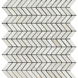 Calacatta Gold Marble Polished Mini Chevron Mosaic Tile