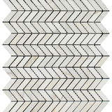 Calacatta Gold Marble Honed Mini Chevron Mosaic Tile