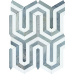 Thassos White Marble Honed Berlinetta Mosaic Tile w / Blue-Gray-Marble Mosaic-American Tile Depot