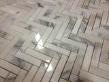 Calacatta Gold Marble Polished 1 x 4 Herringbone Mosaic Tile