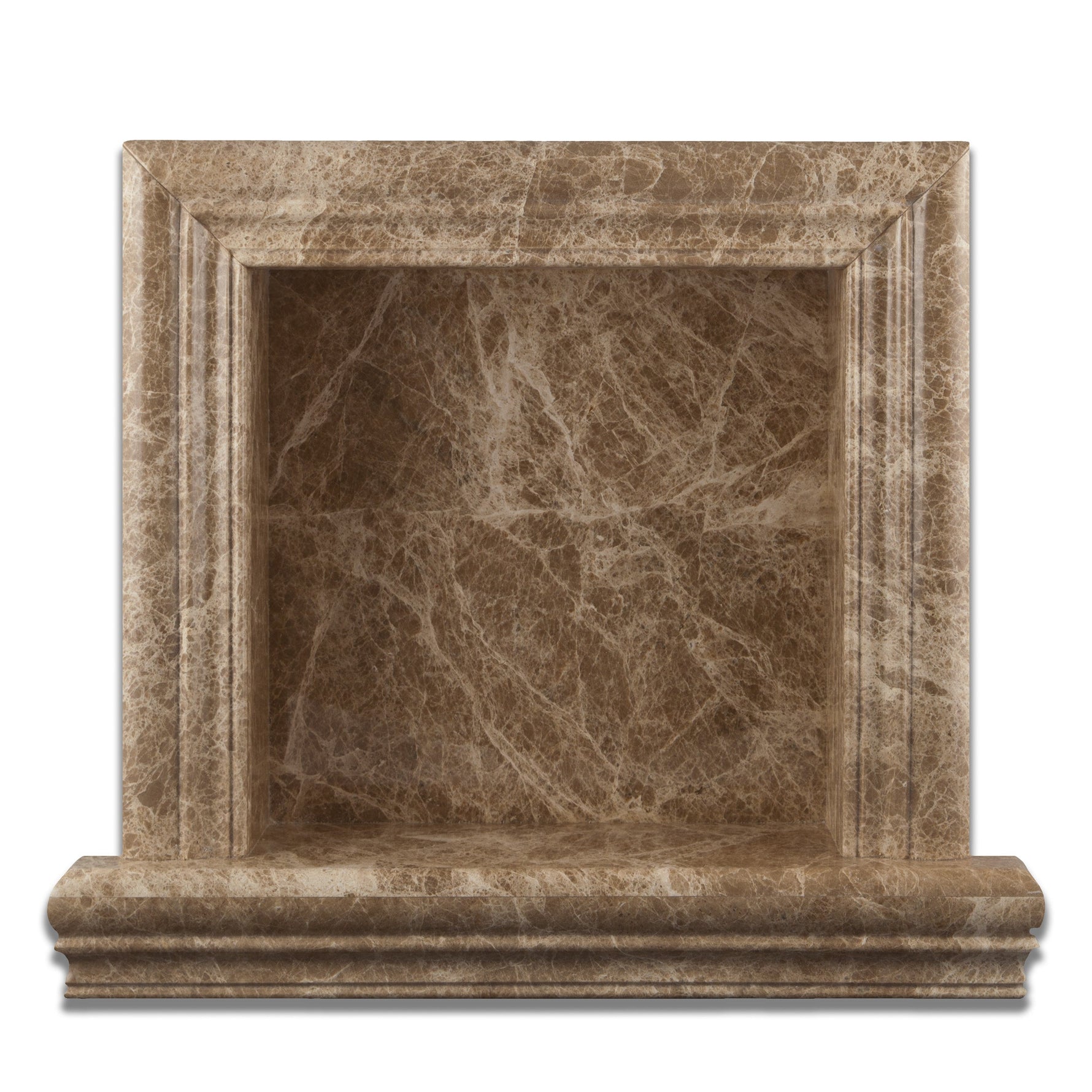 Emperador Light  Marble Hand-Made Custom Shampoo Niche / Shelf - SMALL - Polished