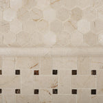 Crema Marfil Marble Polished 1" Mini Hexagon Mosaic Tile