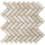 Crema Marfil Marble Honed 1 x 3 Herringbone Mosaic Tile-Marble Mosaic-American Tile Depot