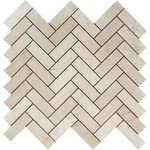 Crema Marfil Marble Honed 1 x 3 Herringbone Mosaic Tile-Marble Mosaic-American Tile Depot