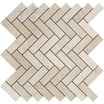 Crema Marfil Marble Polished 1 x 3 Herringbone Mosaic Tile-Marble Mosaic-American Tile Depot