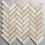 Crema Marfil Marble Polished 1 x 3 Herringbone Mosaic Tile-Marble Mosaic-American Tile Depot