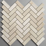 Crema Marfil Marble Honed 1 x 3 Herringbone Mosaic Tile-Marble Mosaic-American Tile Depot