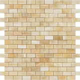 5/8 X 1 1/4 Honey Onyx Polished Baby Brick Mosaic Tile