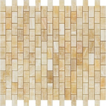 5/8 X 1 1/4 Honey Onyx Polished Baby Brick Mosaic Tile-Onyx Mosaic-American Tile Depot