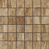 2 X 2 Noce Exotic Travertine (Vein-Cut) Polished & Unfilled Mosaic Tile