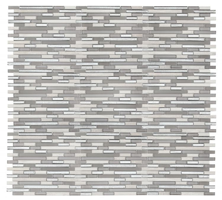 Horizon Sunset Silver Linear Mosaic Wall Tile-Mixed Mosaic-American Tile Depot