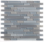 Horizon Sunset Rain Lake Glossy Linear Glass Mosaic Wall Tile-Glass Mosaic-American Tile Depot