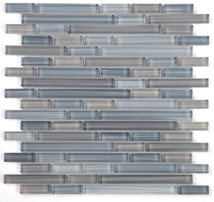 Horizon Sunset Rain Lake Glossy Linear Glass Mosaic Wall Tile-Glass Mosaic-American Tile Depot