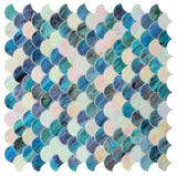 Seashell Sky Scale Glass Mosaic Tile