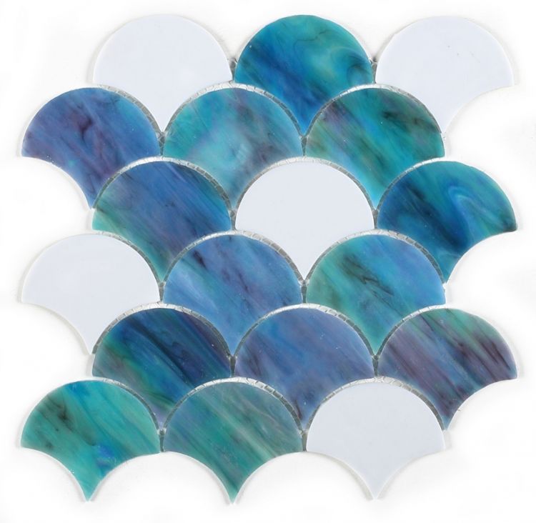 Seashell Ocean Scale Glass Mosaic Tile-Glass Mosaic-American Tile Depot